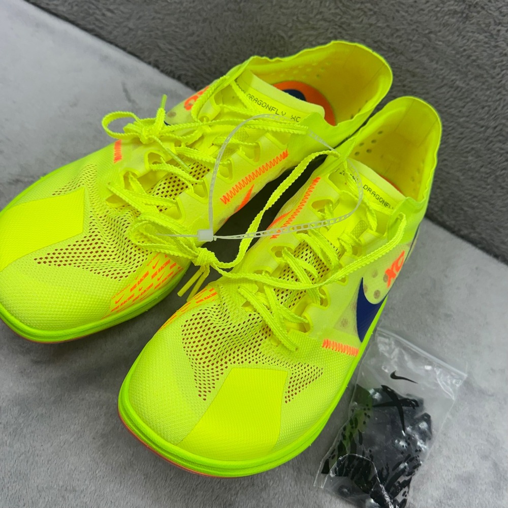 Nike ZoomX Dragonfly XC Running Spikes Mens 12 Volt Yellow Like New DX7992-701‎